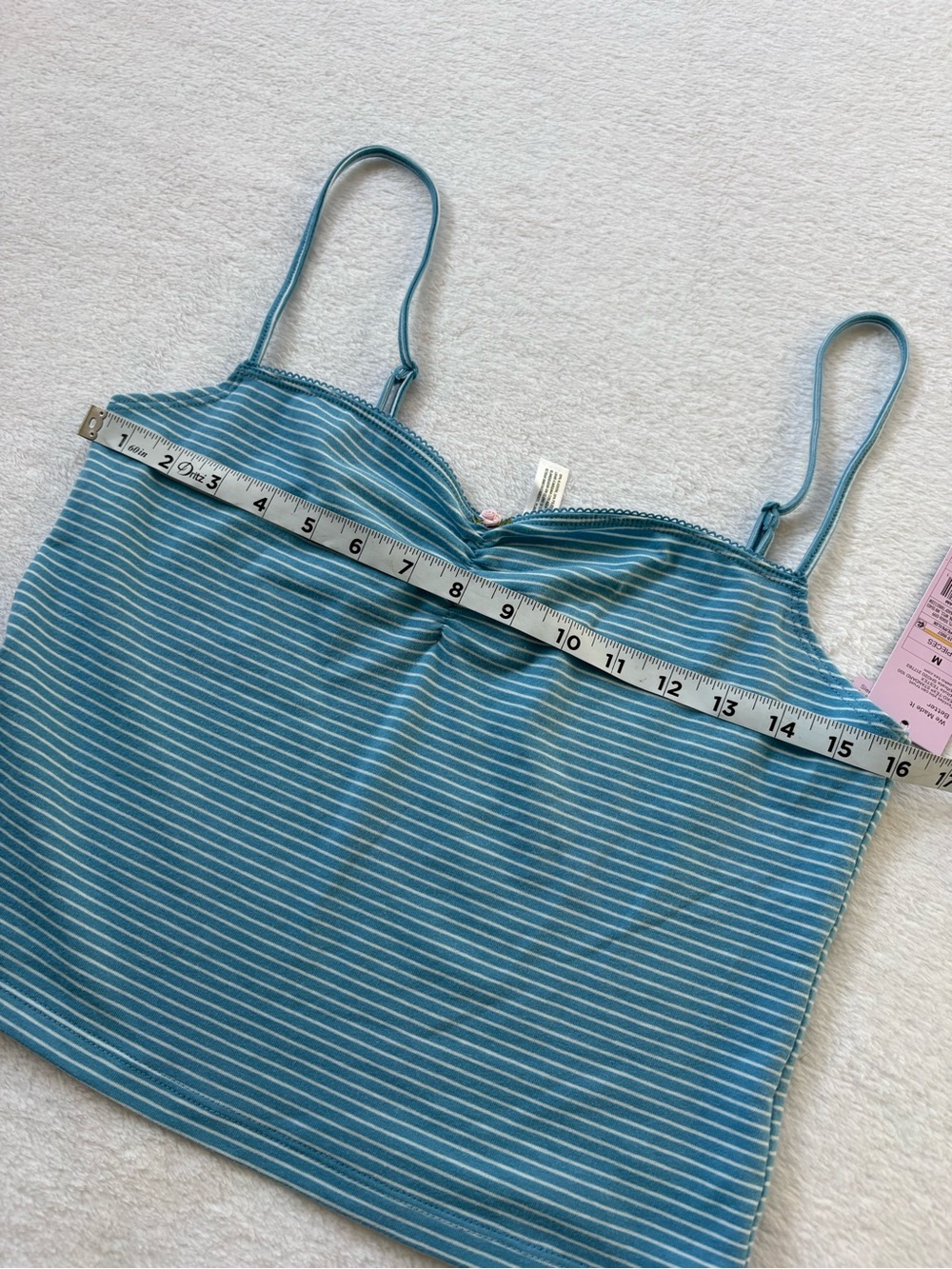 Target Blue Striped Ruched Camisole - Picture 8 of 10